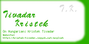 tivadar kristek business card